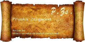 Pruska Zsigmond névjegykártya