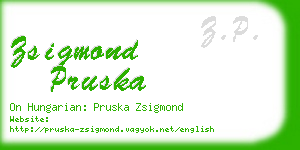 zsigmond pruska business card
